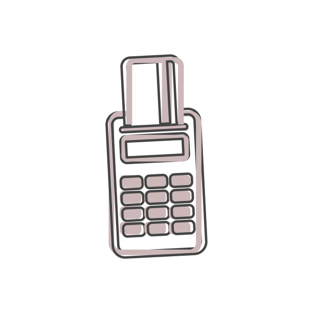 向量图标POS终端信用卡卡通风格上的白色孤立背景。图片下载