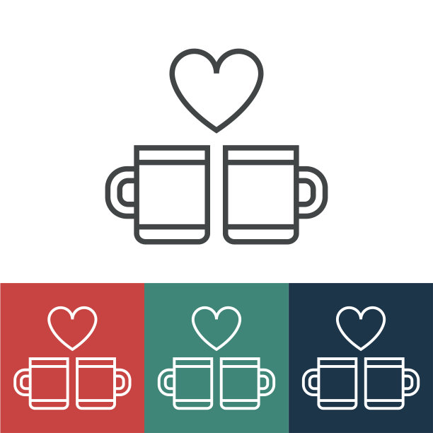 线性矢量图标与眼镜为两图片下载