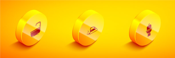 设置等距浴缸、电熨斗、卫生间图片下载