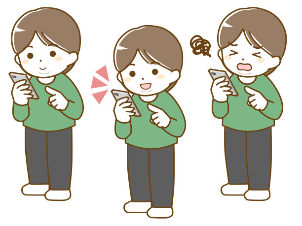 正在操作智能手机的胖年轻人图片下载