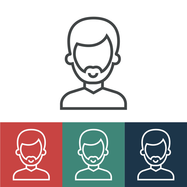 有胡子的线条偶像图片下载