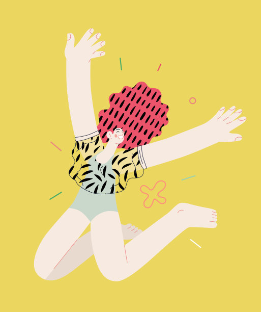 快乐——快乐的人们在空中愉快地跳跃图片下载