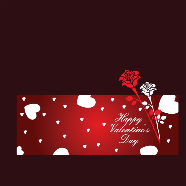 情人节背景：红色爱心，情人节快乐图片下载