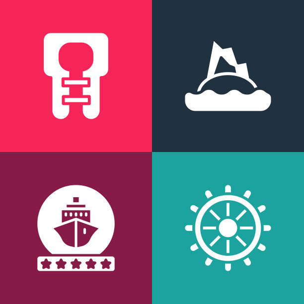 设置波普艺术船的方向盘游船图片下载