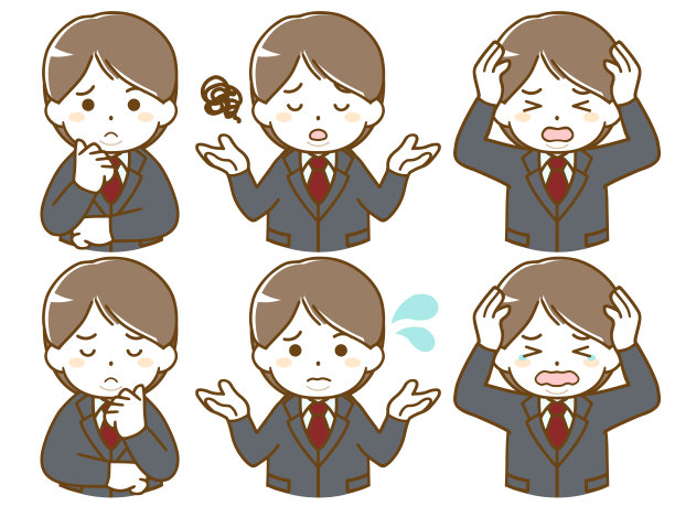 一个穿西装的胖年轻人的不安表情图片下载