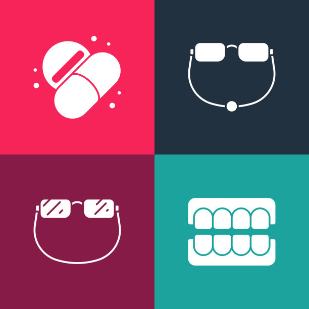 设置波普艺术假下巴眼镜和药图片下载