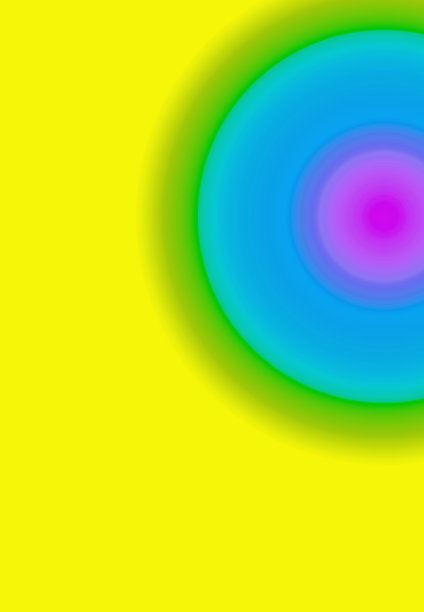 黄色背景上抽象多层彩色半圆图片下载