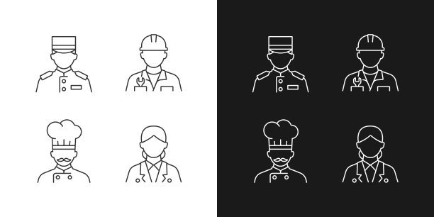 酒店服务线性图标设置为暗光模式图片下载