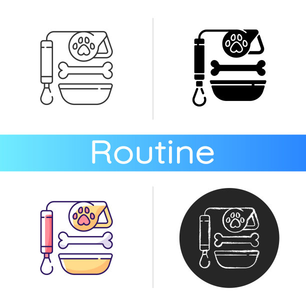 宠物铅和食物图标图片下载