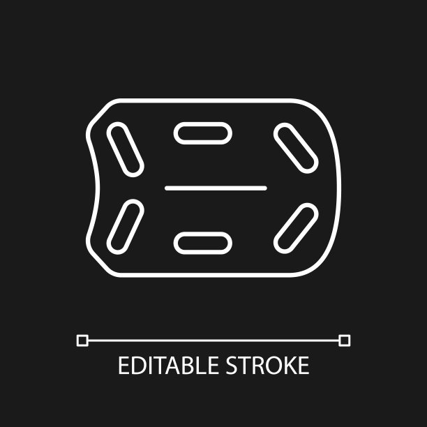 营救板白色线性图标为黑暗主题图片下载