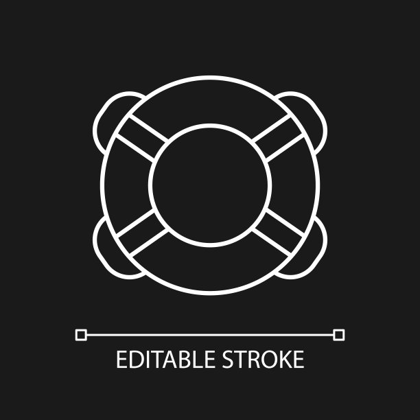 圈浮标白色线性图标为深色主题图片下载