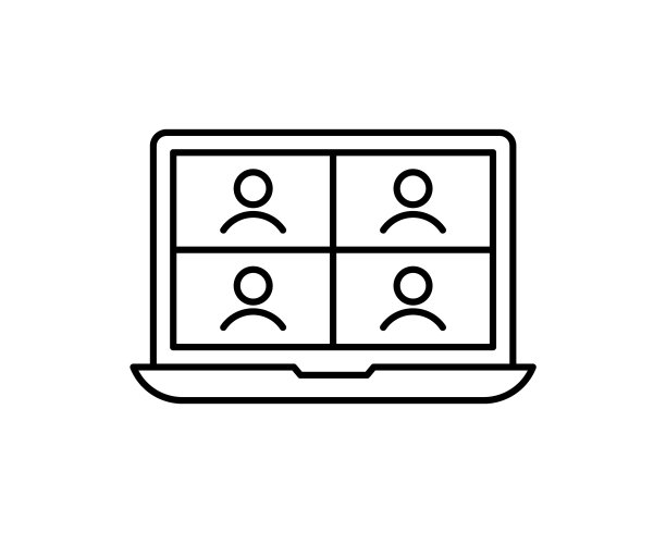 视频会议在电脑屏幕上显示人的图标图片下载