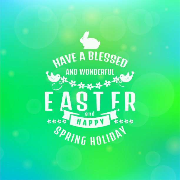 复活节卡片模糊背景图片下载