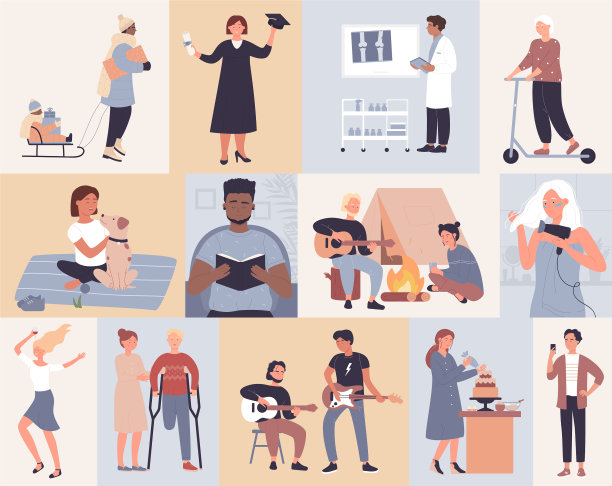 人们在日常活动中设置男人女人或夫妇图片下载