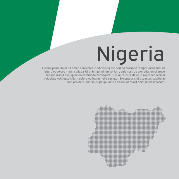 尼日利亚国旗马赛克地图创意图片下载