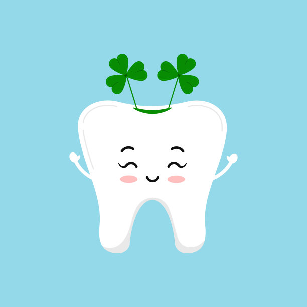 圣帕特里克节牙齿牙科图标孤立图片下载