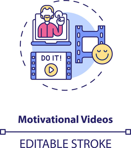 励志视频概念图标图片下载