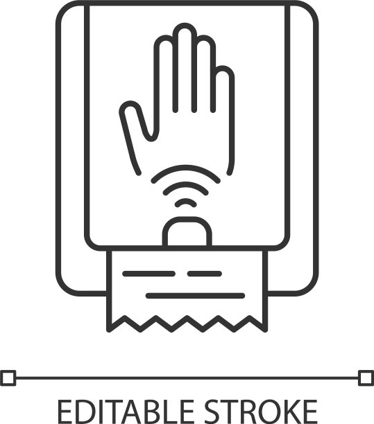 非接触毛巾分配器线性图标图片下载