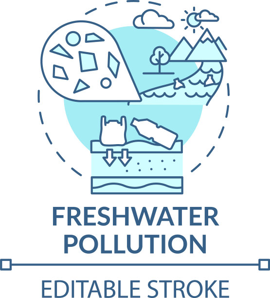 淡水污染概念图标图片下载