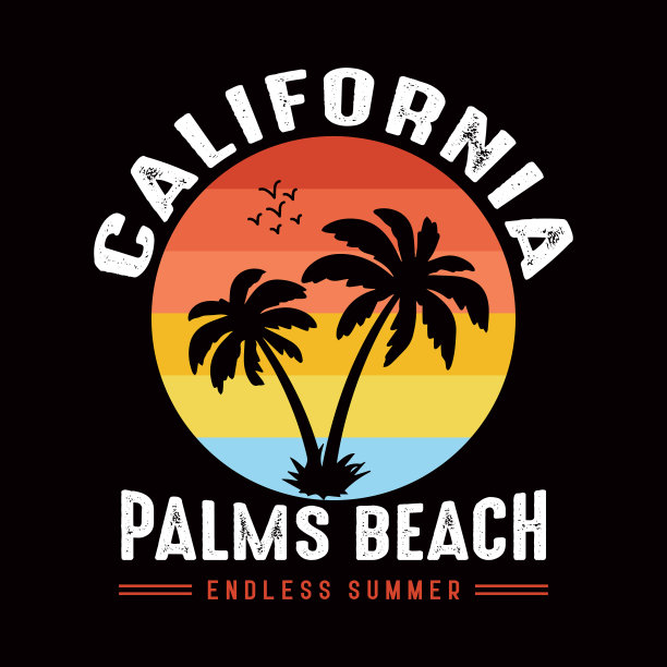 夏天的t恤加州棕榈海滩图片下载