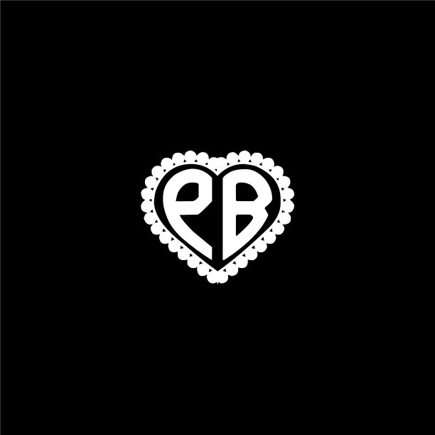 P字母标志设计在黑色背景图片下载