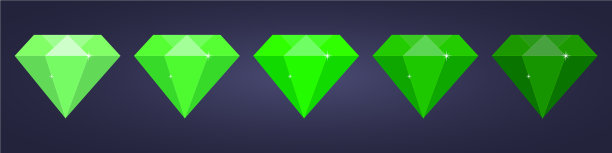 设置绿色扁钻石在黑暗的背景图片下载