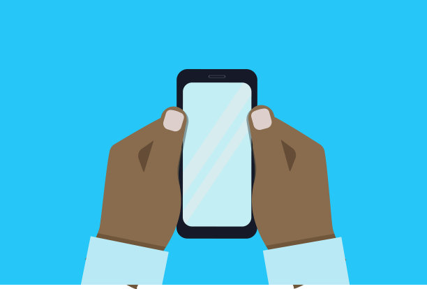 手握智能手机近景一片空白图片下载