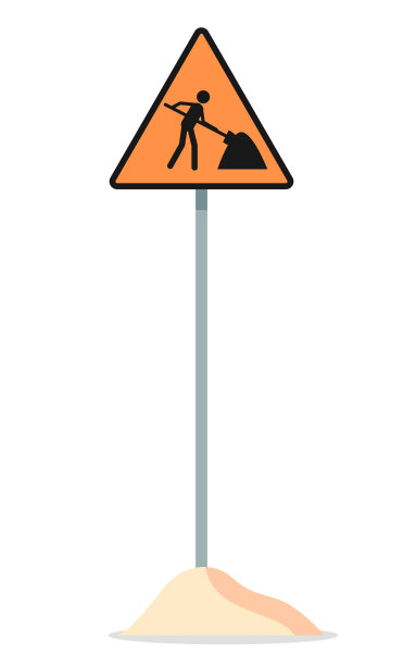 路工标志标志上的一根金属杆修理标志图片下载