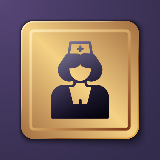 紫色护士图标孤立在紫色背景上图片下载