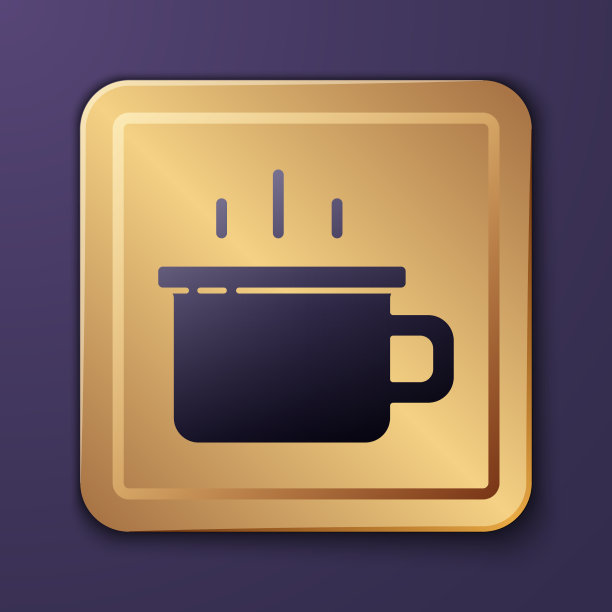 紫色咖啡杯图标孤立在紫色上图片下载