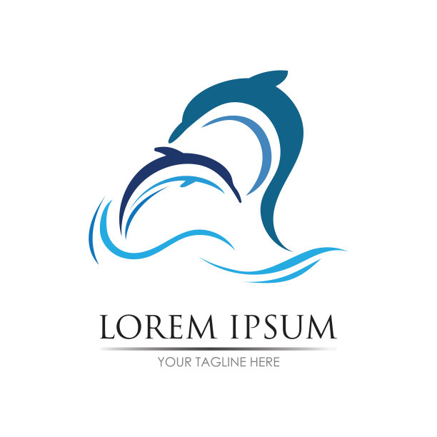 海豚标志模板海豚跳跃标志图片下载