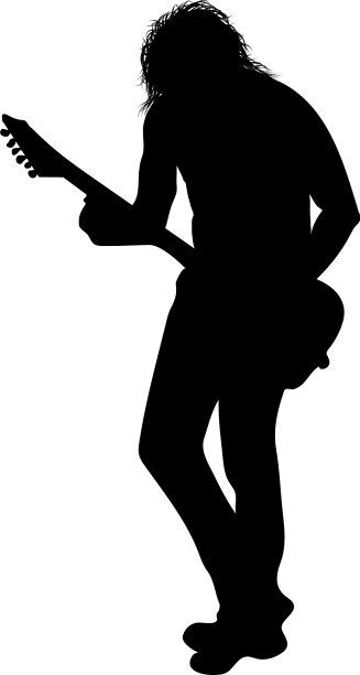 摇滚吉他手轮廓图片下载