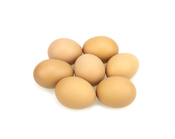 七个蛋在白色的背景上图片下载