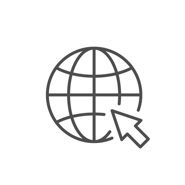 地球和箭头线条轮廓图标图片下载