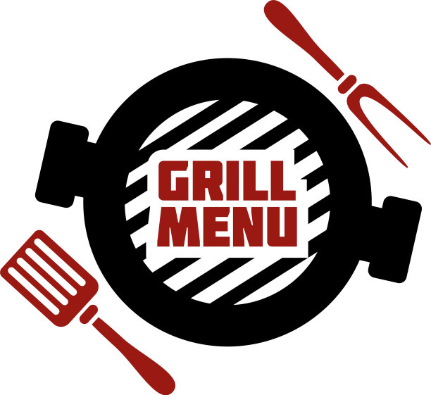 餐厅菜单上的烧烤标志或标签图片下载