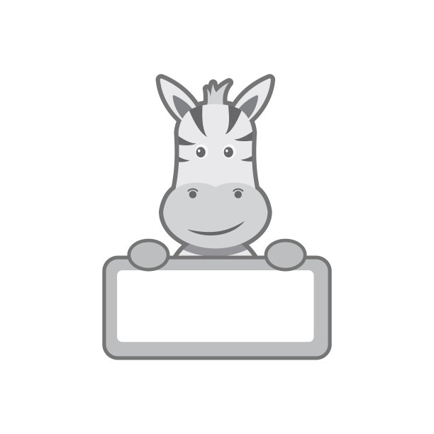 白色背景下心情愉悦的斑马头图片下载