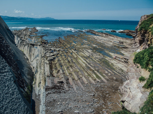 西班牙巴斯克郡的祖马亚海滩图片下载