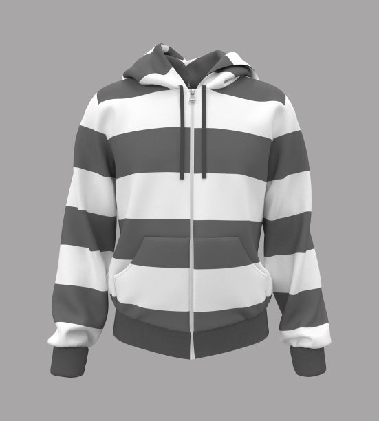 空白连帽运动衫模型与拉链在前视图图片下载