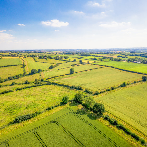 传统的英格兰乡村-空中地平线图片下载