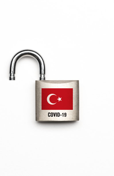 土耳其国旗和挂锁图片下载