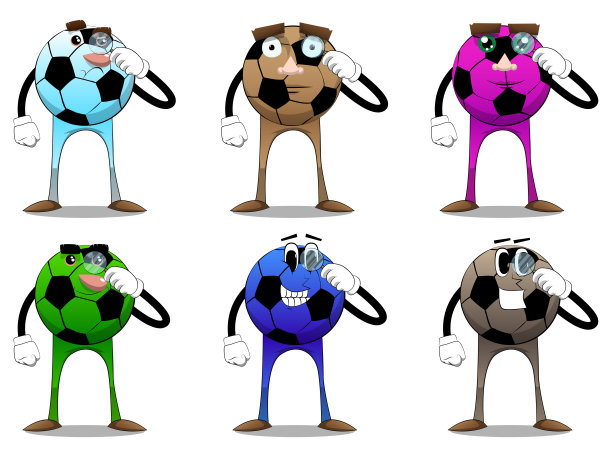 拿着放大镜的足球。图片下载