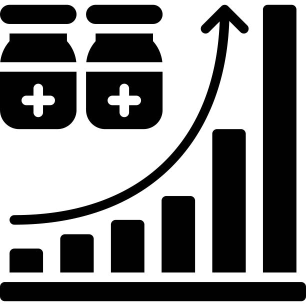 增长图图标，疫苗开发相关矢量图片下载