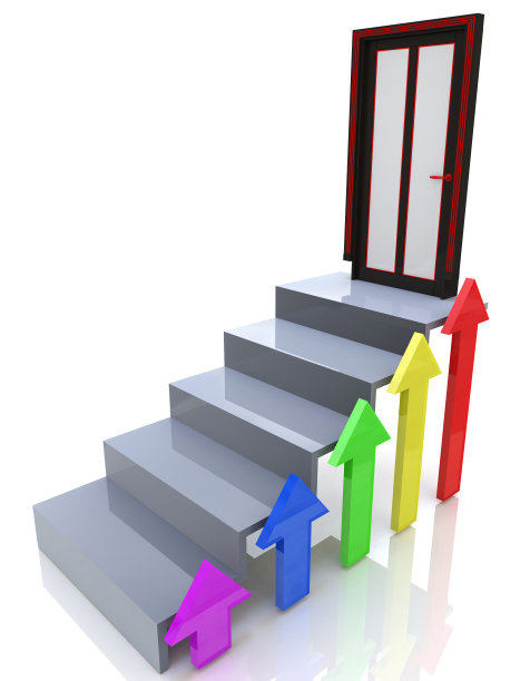 楼梯向上的信息设计关系到成功的成就。三维演示图片下载