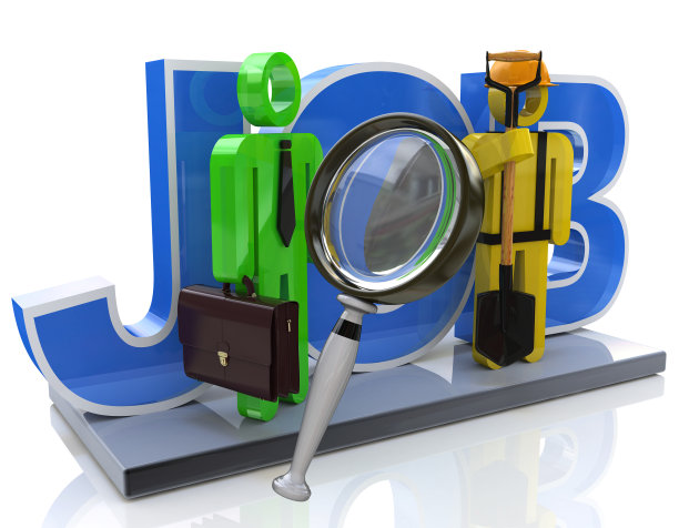求职和职业选择的就业概念设计中涉及到企业和人的信息。三维演示图片下载