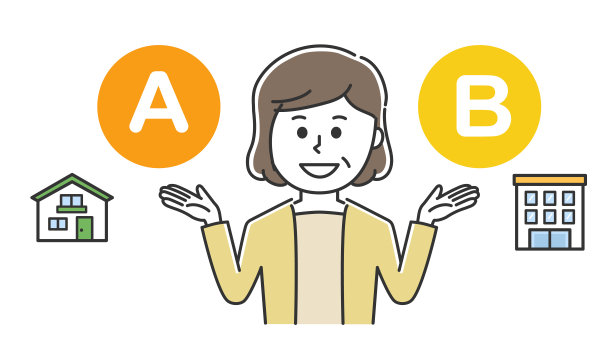 房地产经纪人比较独立房和共管公寓。图片下载