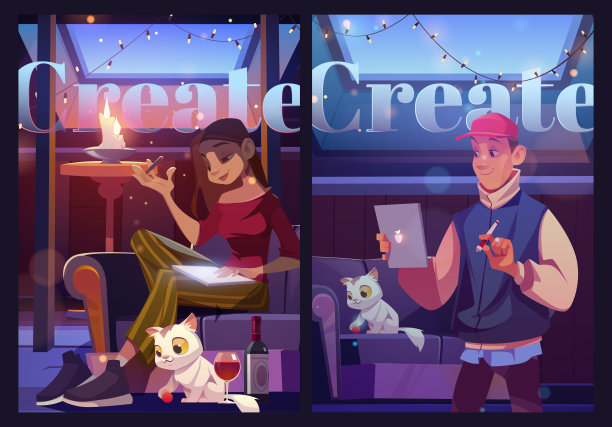 创作卡通海报的人在家艺术的地方图片下载