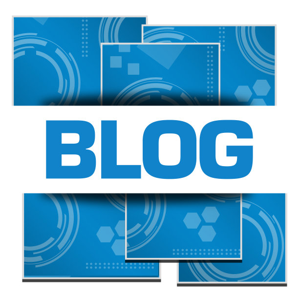 博客蓝色技术纹理块方形文本图片下载