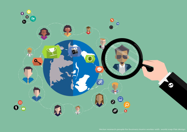 插画商业设计理念和构思创意。为了成功，计划、思考、搜索、分析、沟通、创新技术现代。图片下载