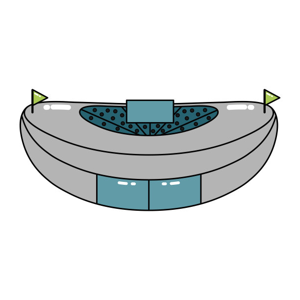 孤立的3D体育场图标现代建筑图片下载