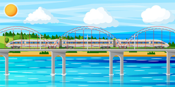 轻轨和景观与城市景观。图片下载